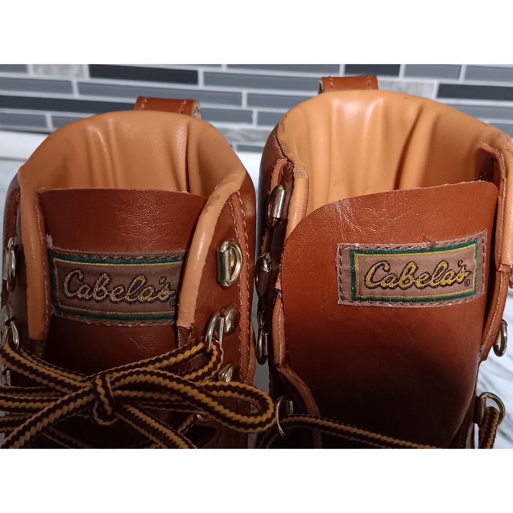 Cabela's Men's Brown Faux Leather Fly Fishing Angler Felt Sole Boots Size 8 - Picture 7 of 7